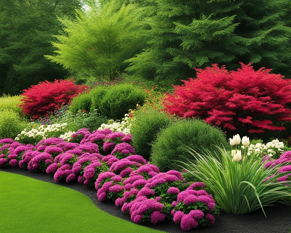 colorful flower bed borders