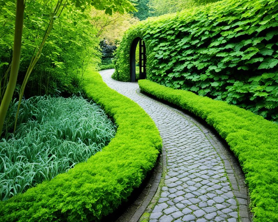 curved garden pathways