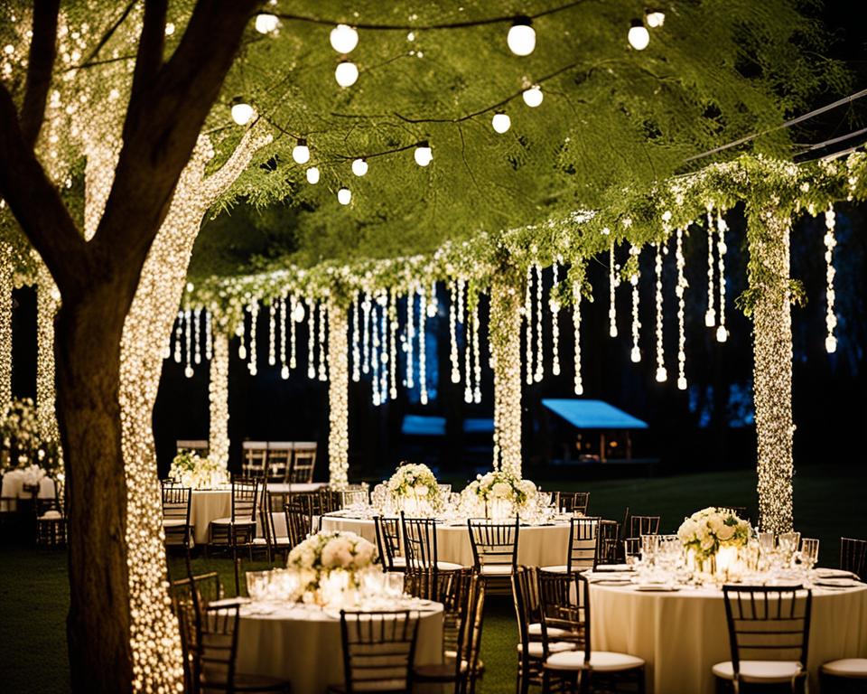 outdoor wedding lighting