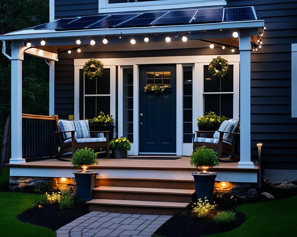 solar-powered porch lights