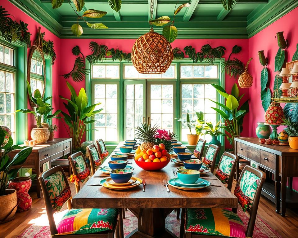 colorful dining room decor