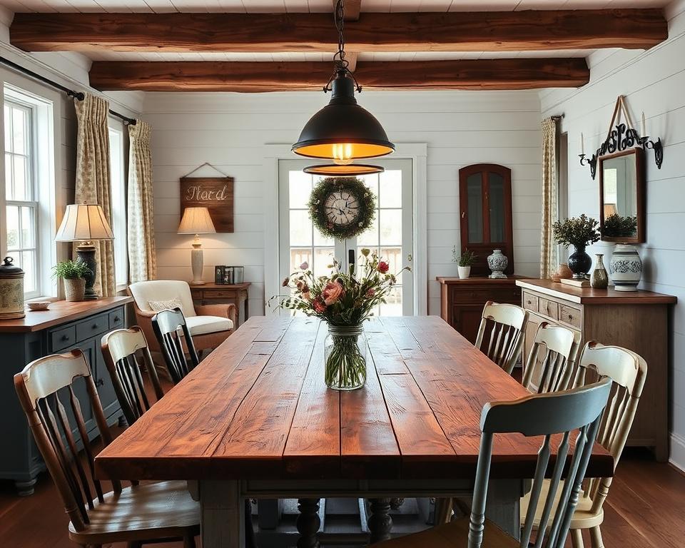 cozy farmhouse dining room