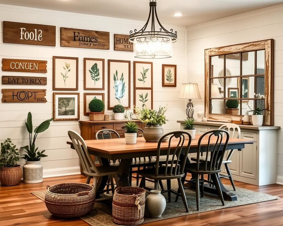 farmhouse wall decor dining room