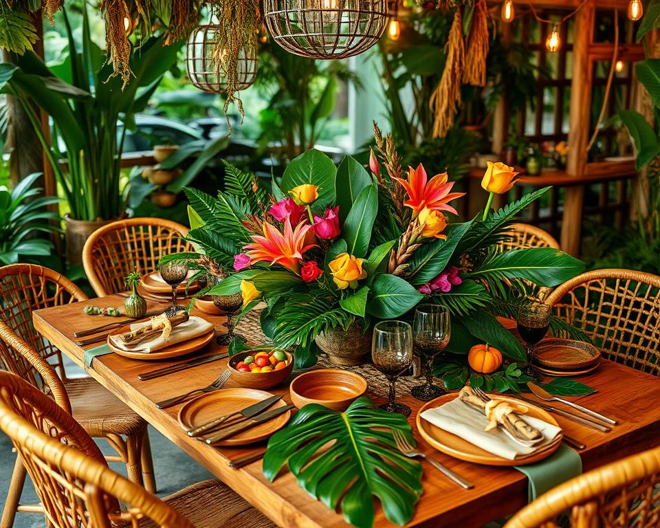 jungle-inspired tablescape