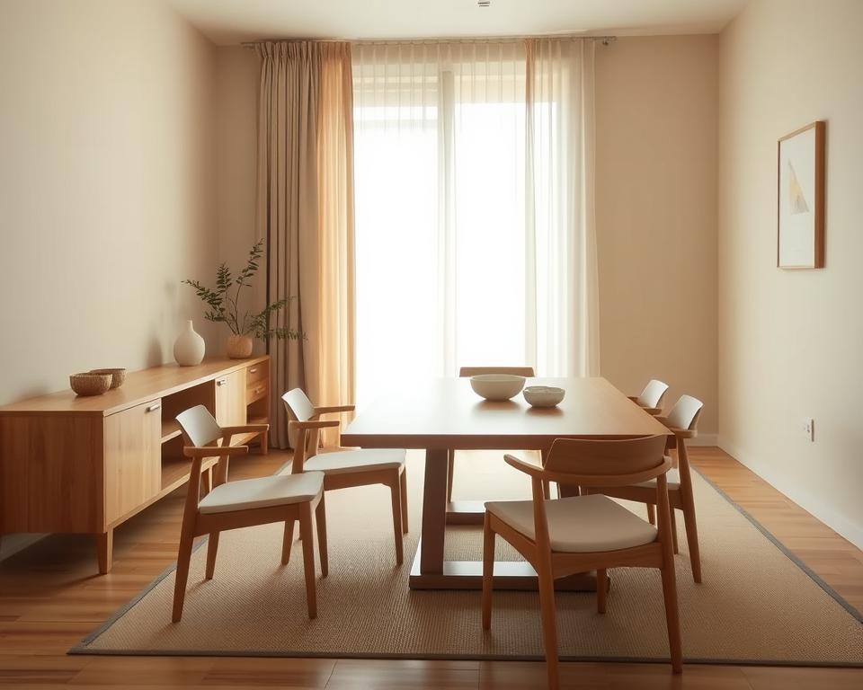 minimalist dining room japandi