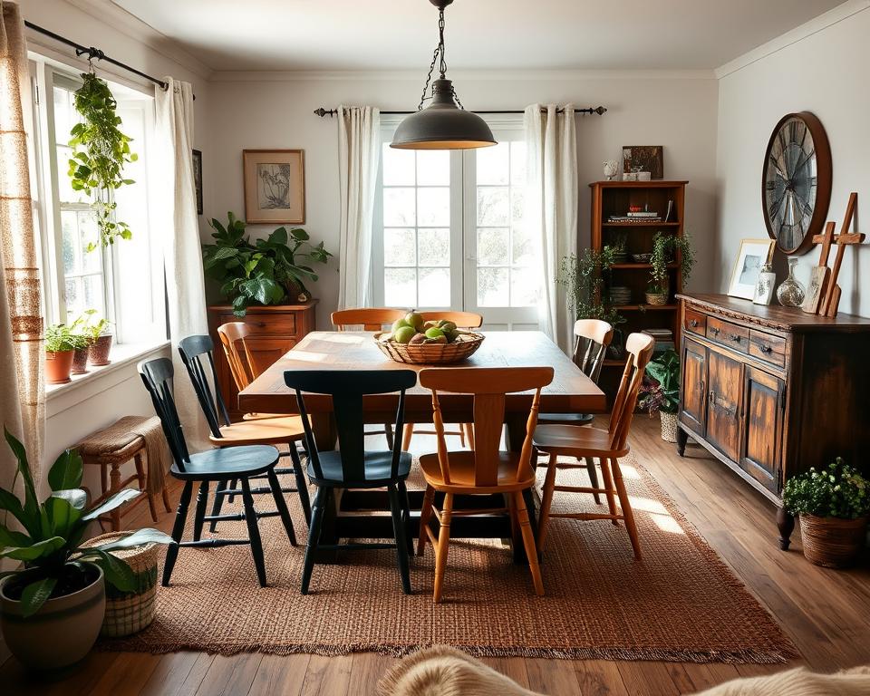 mix and match farmhouse dining room