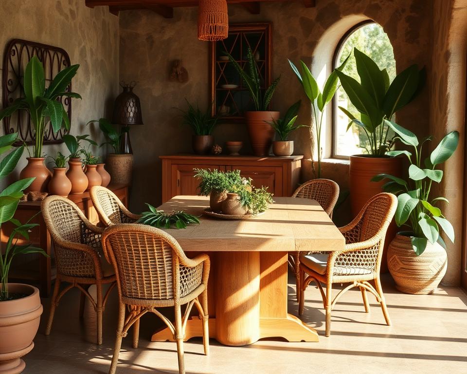 natural textures dining room