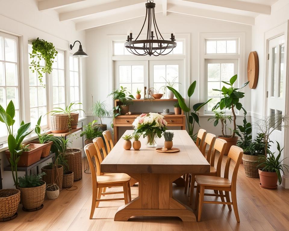 plants in dining room