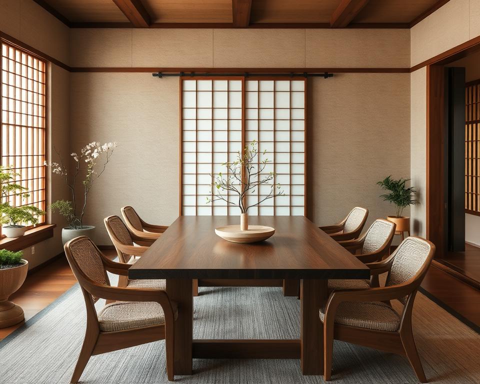 tranquil japandi dining room